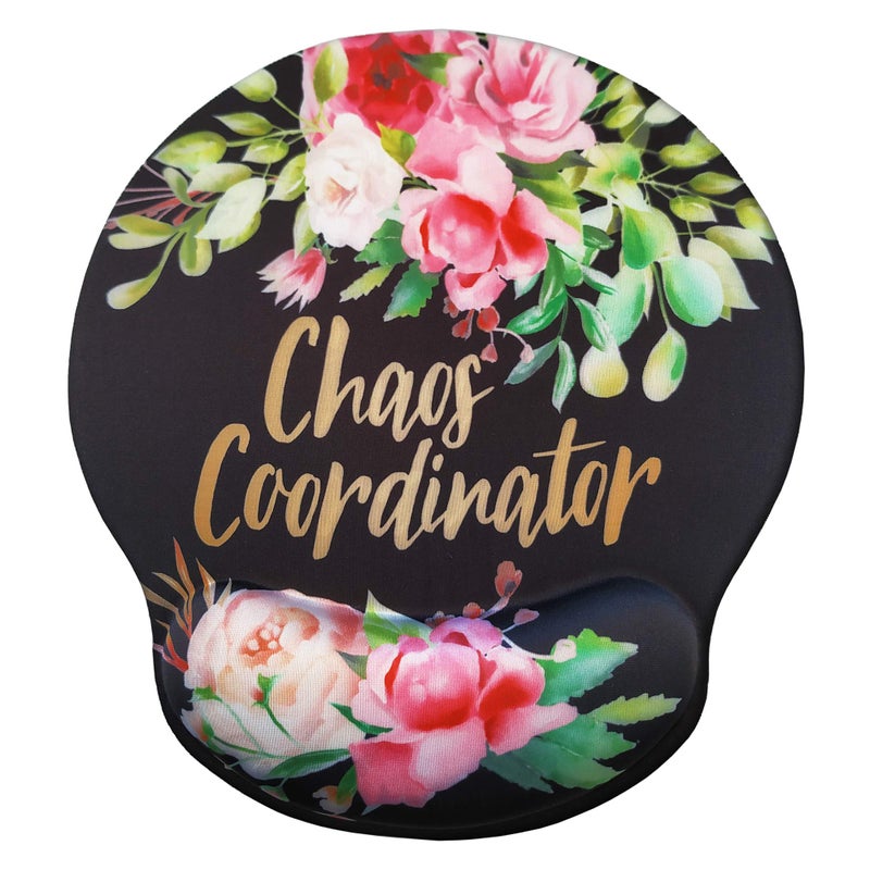 Eleville Ergonomic Mouse Pad Chaos Coordinator Funny Saying Memory Foam Wrist Rest Cute Fashionable Design for Gaming Office Home Travel mp2 - Image 1